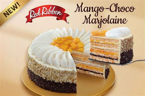 mango red ribbon cake